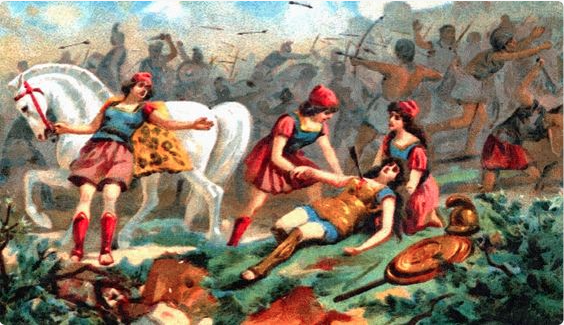 death of camilla (liebig trading cards)