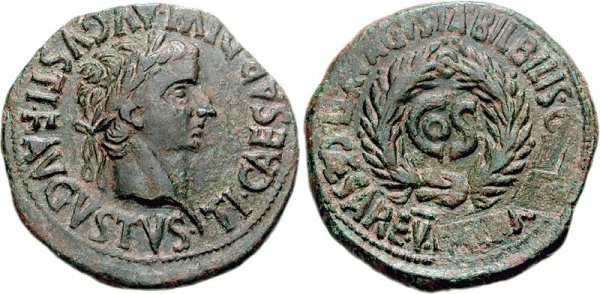 Munt Tiberius (31 nC) - Damnatio memoriae van Sejanus