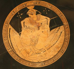 Brygosschilder, Selene in haar wagen, rood-figurige kylix (Volsci), ca. 490
