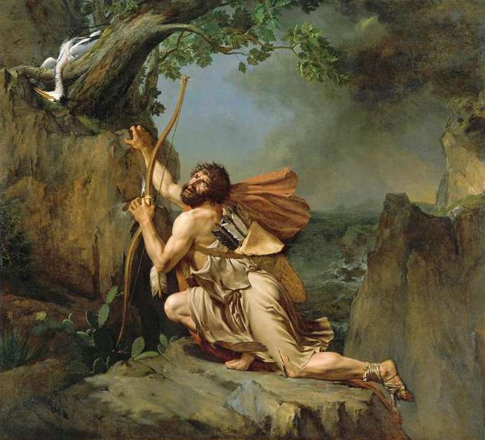 guillaume guillon lethière, philoctète abandonné sur l'île de lemnos, 1798